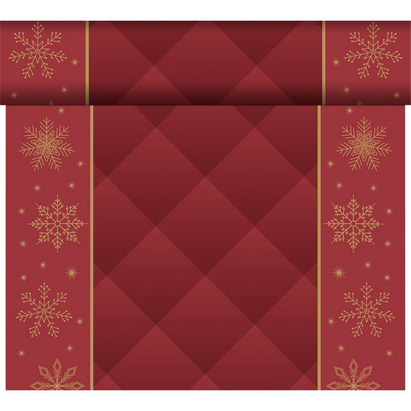 Dunicel Tischläufer Tête-à-Tête Rhombus Bordeaux 40 cm x 24 m