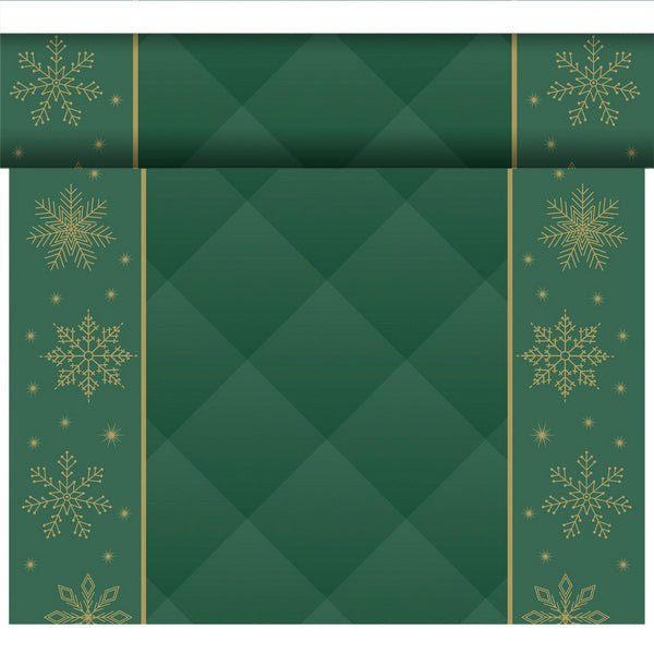 Dunicel Tischläufer Tête-à-Tête Rhombus Green 40 cm x 24 m