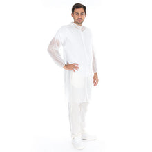Besucherkittel XL PP-Vlies Klettversch weiss, 50g/m2 110 cm Länge