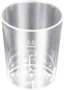 Schnaps-/Degubecher 2cl, PS, fest, zerbrechl., geeicht, glasklar,