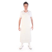 Gummi Latz Schürze stark Mehrweg weiss, 500my 120x90cm