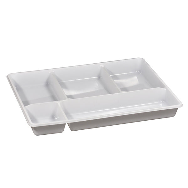 Lunchbox 5-geteilt aus PS weiss, 290x224x30