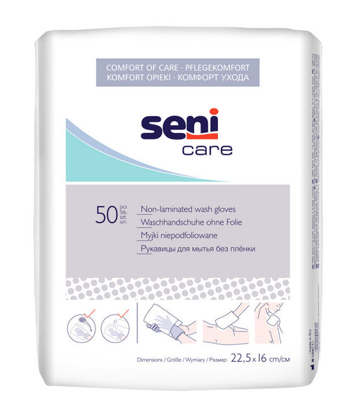 Seni Care Waschhandschuhe unfoliert 16 x 22,5 cm