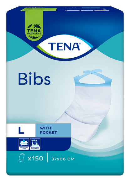TENA Bib L Schutzserviette mit Auffangtasche 6x150Stk.,37x66cm