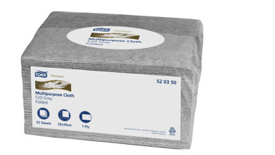 Reinigungstücher 520 Tork Premium, vlies grau, Small Pack 32x38cm