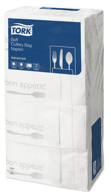 Bestecktaschen Tork Advanced Bon Appétit weiss, Tissue 40x40cm, 3
