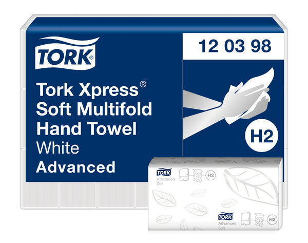 Handtuch Interfold Tork Advanced weiss H2 21,2x25,5cm, 2-lagig