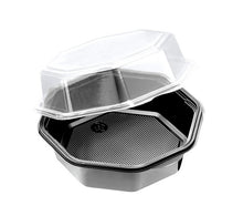 Octaviewbox 1000ml mit Deckel aus PS schw./tra. 230x230x50mm
