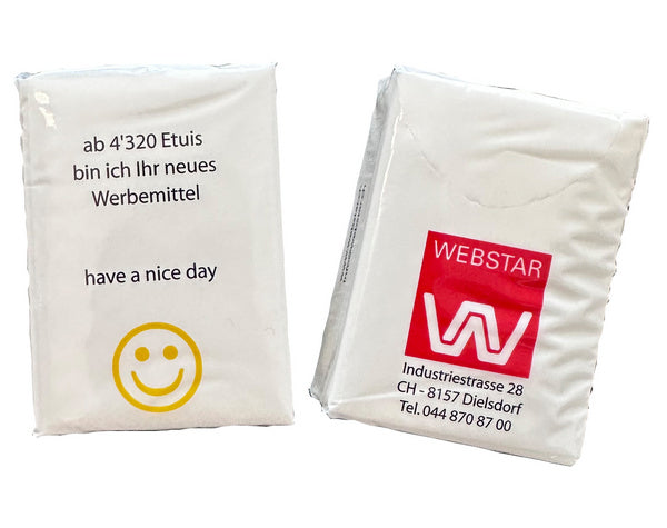 Taschentücher Mini "WEBSTAR" weiss, 4-lagig, 8 Tücher pro Päckli