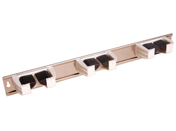 Aufhängeschiene All-Fix für Besen weiss, rostfrei 50cm mit 3 Aufh