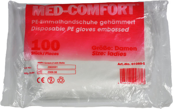 Handschuhe Med Comfort PE gehämmert transparent Damen Länge: >=28
