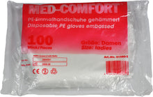 Handschuhe Med Comfort PE gehämmert transparent Damen Länge: >=28