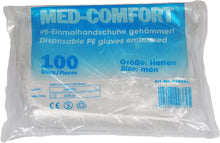 Handschuhe Med Comfort PE gehämmert transparent Herren Länge: >=3