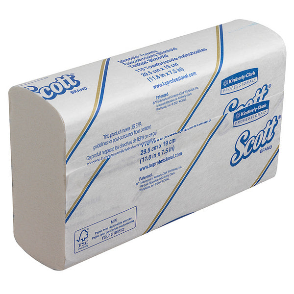 Handtücher Slimfold Scott, Airflex-Mat., weiss, 1-lagig, 29,5x19c