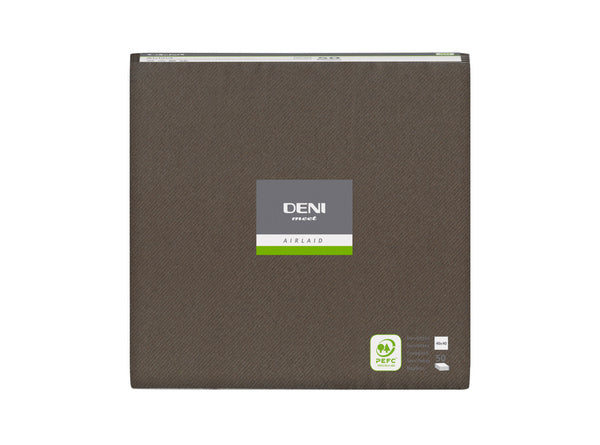 Servietten Airlaid Deni meet, braun 40x40 cm, 1/4 Falz
