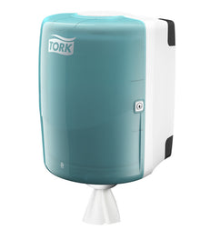 Spender Tork Putztuchrollen M2 weiss/türkis 36x25x23cm