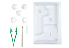 Steriles Set Fadenziehset 3 Kammern, 5 Tupfer, anatom. Pinzette,