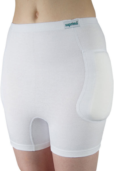 Hüftprotektor-Slip mit integrierten Protektoren weiss Grösse L