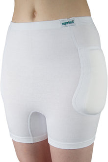 Hüftprotektor-Slip mit integrierten Protektoren weiss Grösse L