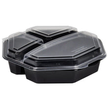 Octaviewbox 3-teilig mit Deckel aus PS schw./tran 230x230x60mm