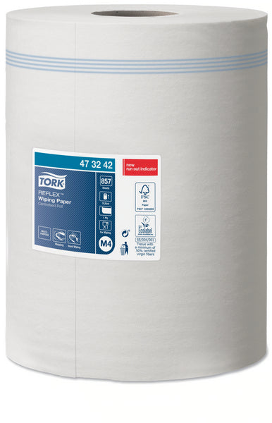 Putztuchrollen Midi Reflex 1-lagig weiss, M4-System 300m, 35x20cm