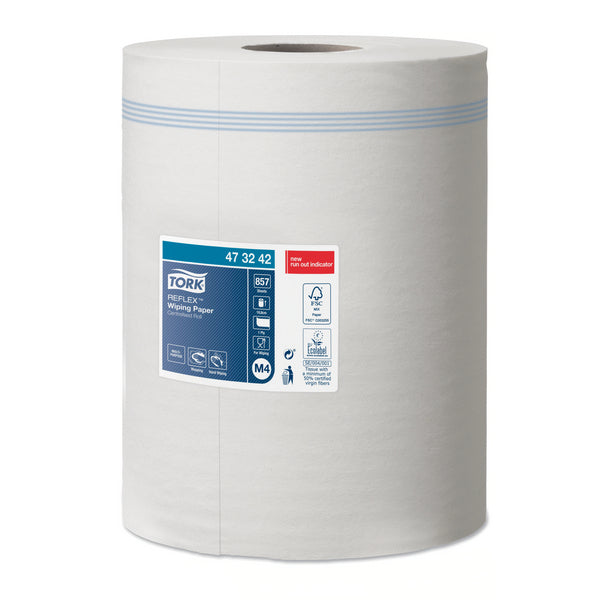 Putztuchrollen Midi Reflex 1-lagig weiss, M4-System 300m, 35x20cm