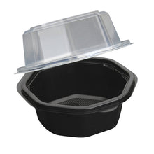 Octaviewbox 200ml mit Deckel aus PS schwarz/transparent 118x118x6