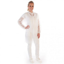 Besucherkittel  L PP-Vlies Druckknopf weiss, 30g/m2 105 cm Länge