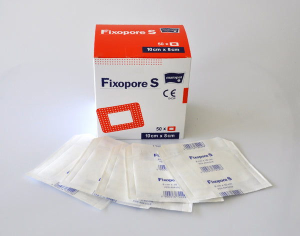 Fixopore S Vlies- stoffverband m.Saug- kissen, steril 10 cm x 8 c