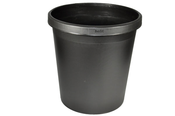 Helit Papierkorb rund schwarz 18 l