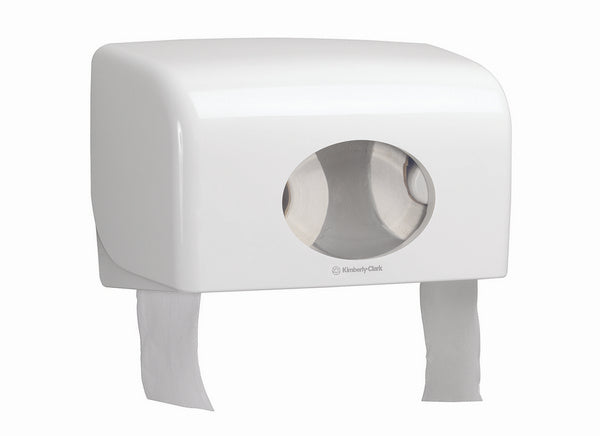Aquarius Toiletten- papier Doppelrollen- Spender, weiss, mit Sich