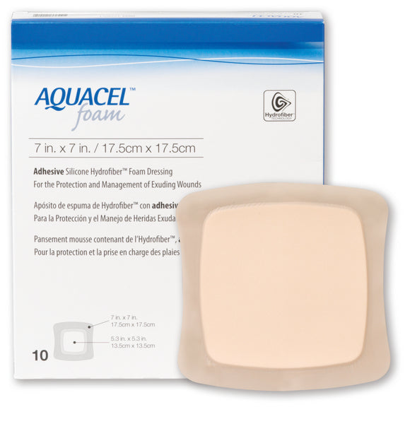 Aquacel Foam adhäsiv Silikonschaumverband mit Hydrofiber 17,5 x 1