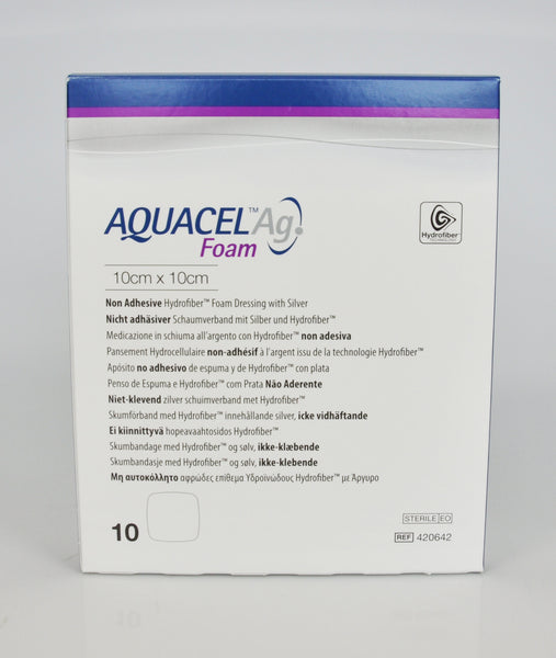 Aquacel Ag Foam nicht adhäsiv 10 x 10 cm