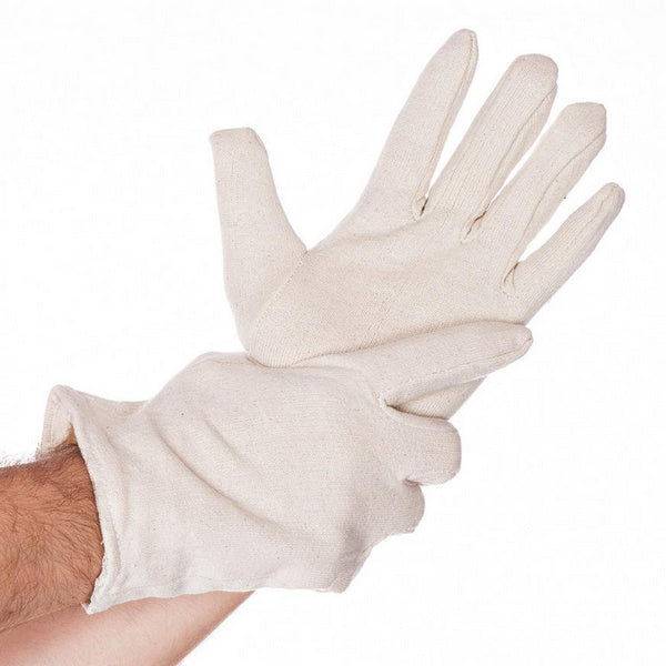 Baumwollhandschuh extra stark  L:25cm weiss Einheitsgrösse