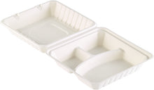 Menubox 3-geteilt aus Bagasse weiss 236x231x81mm