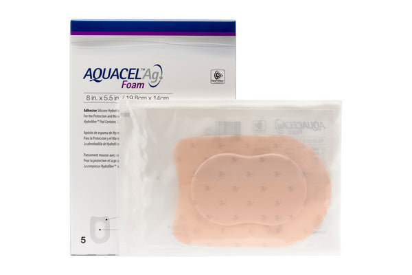 Aquacel Ag Foam Silberschaumverband adhäsiv Ferse 19,8 x 14 cm