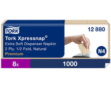 Spenderservietten Tork Xpressnap N4 Natur,100% Recycling 21,3x16,