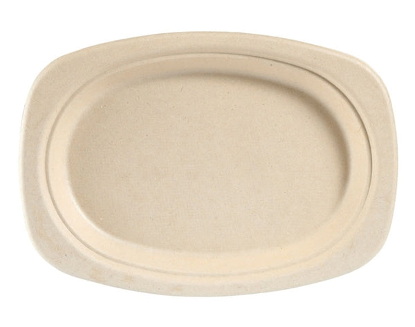 Teller aus Bagasse kompostierbar braun Ø23cm, oval