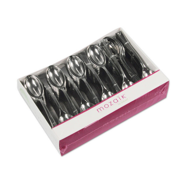 Kaffeelöffel aus PS metallisiert silber 10 cm