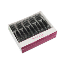 Mini Gabel aus PS metallisiert silber 10,5cm