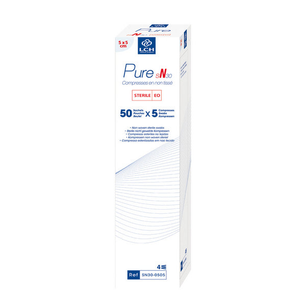 Kompressen 30g/m2 4-fach steril, weiss, 5x5cm (50 Sachet à 5 Stk.