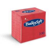 Servietten Dinner Bulkysoft 3-lagig rot 40x40cm, 1/8 Falz