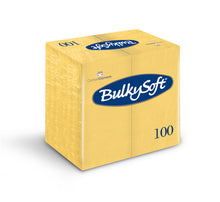 Servietten Dinner Bulkysoft 3-lagig gelb 40x40cm, 1/8 Falz