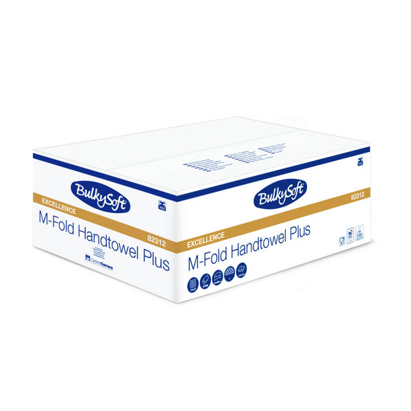 Handtücher Bulkysoft Premium M-Falz weiss, 2-lagig 21.5x32cm