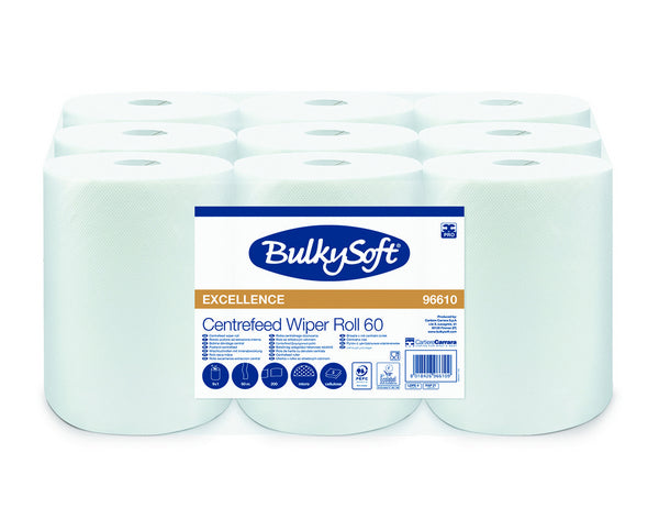 Putztuchrolle Mini Bulkysoft Premium Weiss, 2-lagig 60m, 22cm bre