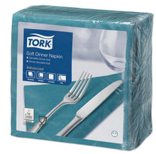 Servietten 3-lagig Tork Advanced blaugrün 39x39cm, 1/4 Falz