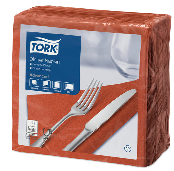 Servietten 2-lagig Tork Advanced terracotta 39x39cm, 1/4 Falz