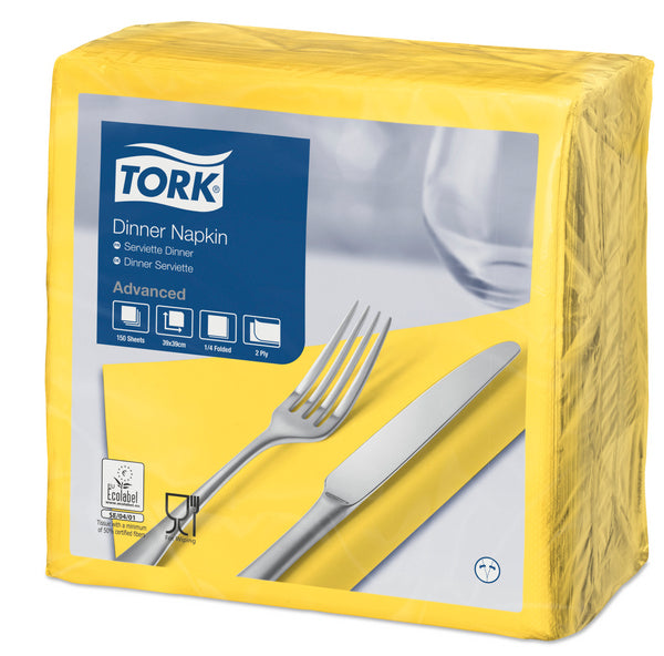 Servietten 2-lagig Tork Advanced gelb 39x39cm, 1/4 Falz