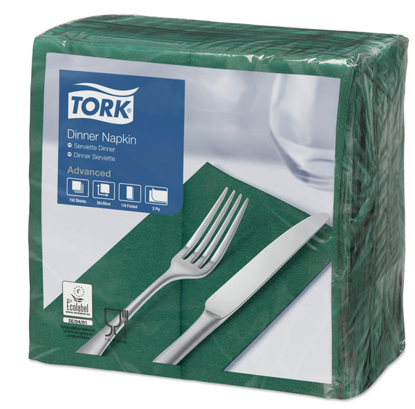 Servietten 2-lagig Tork Advanced dunkelgrün 39x39cm, 1/8 Falz