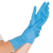 Handschuhe Nitril M Super High Risk blau, puderfrei 30cm lang
